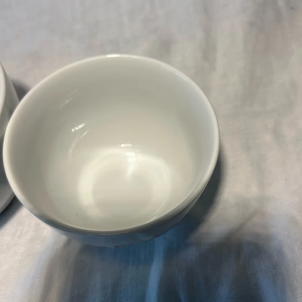 Crate&Barrel White and Red Holiday Bowls